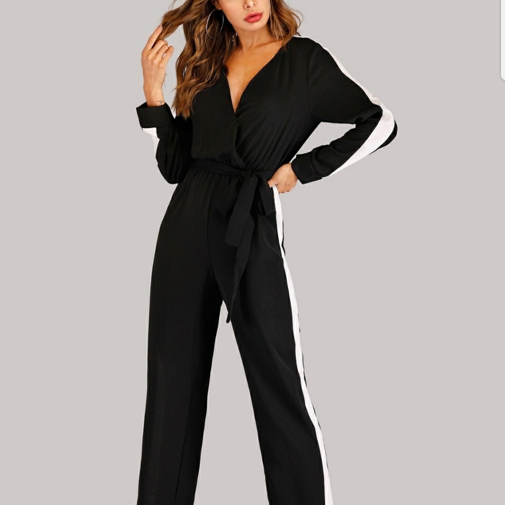 Contract long sleeve long pants jumpsuit romper